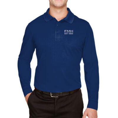 FMH - CrownLux Performance® Tall Plaited Long Sleeve Polo Thumbnail