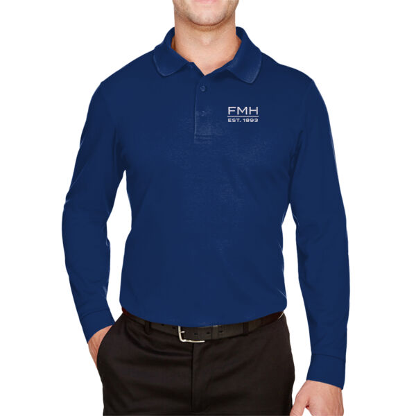 FMH - CrownLux Performance® Tall Plaited Long Sleeve Polo Thumbnail