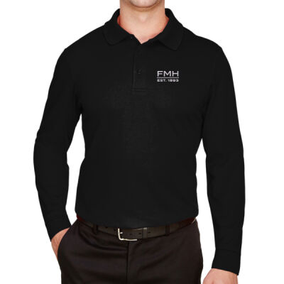FMH - CrownLux Performance® Plaited Long Sleeve Polo Thumbnail