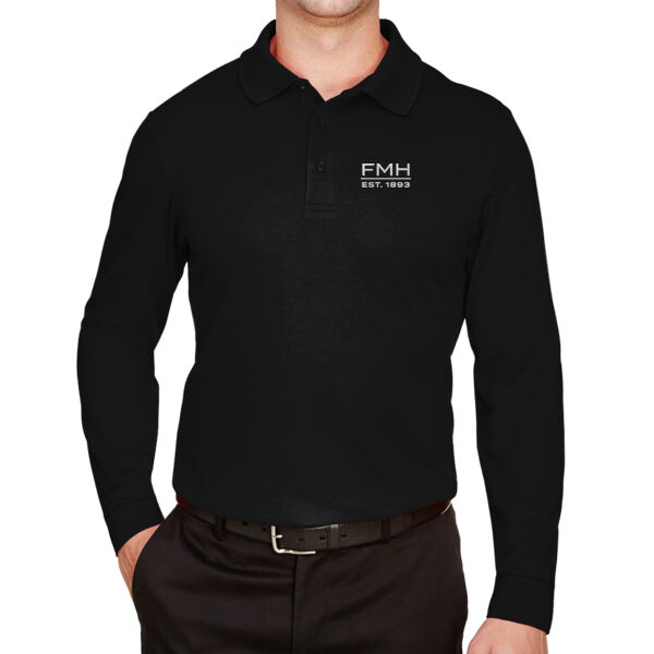 FMH - CrownLux Performance® Plaited Long Sleeve Polo Thumbnail